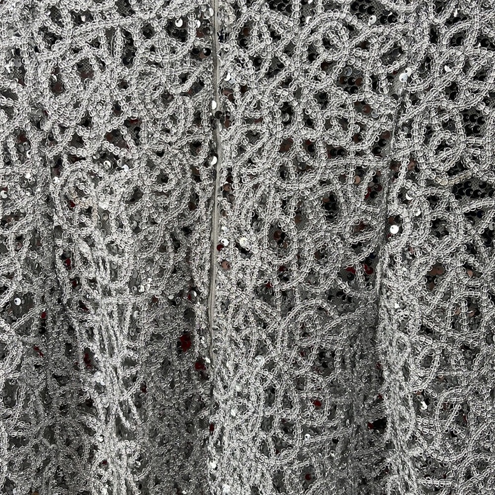 Adrianna Papell Silver Sequin Formal Dress - Picture 3 of 4
